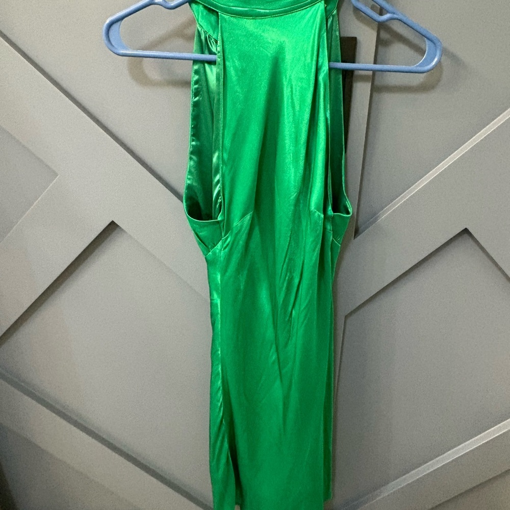 Elegant Green Halter Dress